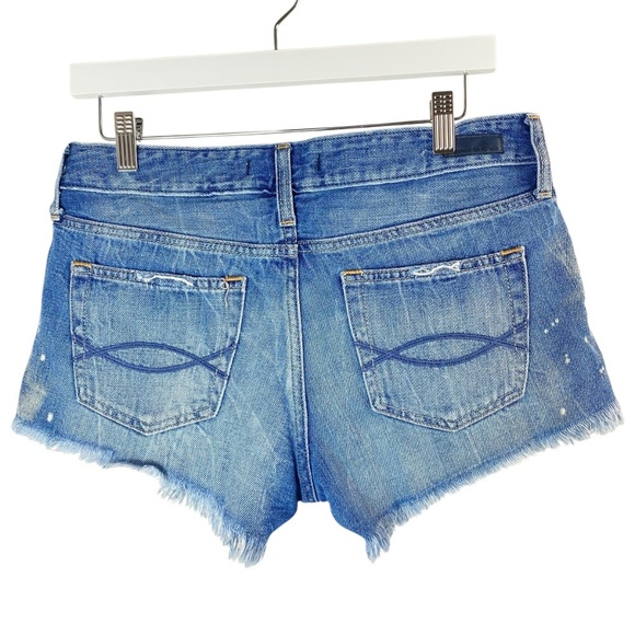 ABERCROMBIE & FITCH Shorts Women’s Denim Jean Cotton W26 L3 ** Cutoff Bleach - Picture 2 of 9